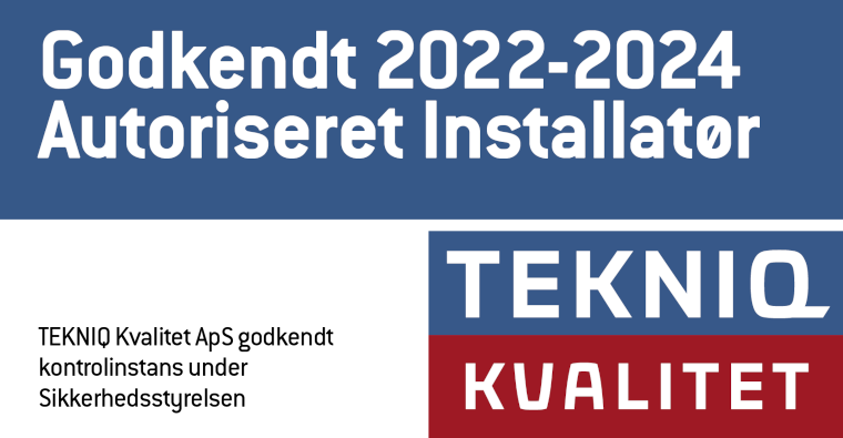 Autoriseret Installatør - Godkendt 2022-2024 - Tekniq Kvalitet